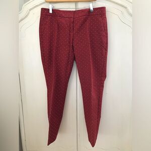 Express Columnist Women's Red 10R Mid Rise Flat Front Tapered Leg Ankle Pant